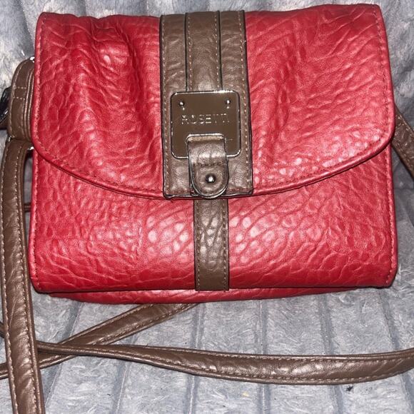 Red and Brown Rosetta Leather Crossbody Bag - Picture 2 of 12